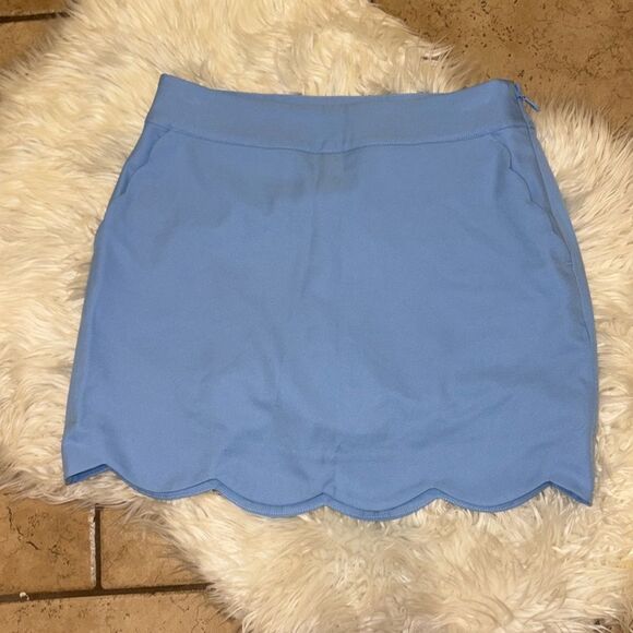 VINEYARD VINES Light Blue Solid Scalloped 17" Skort, NWT - Picture 1 of 7